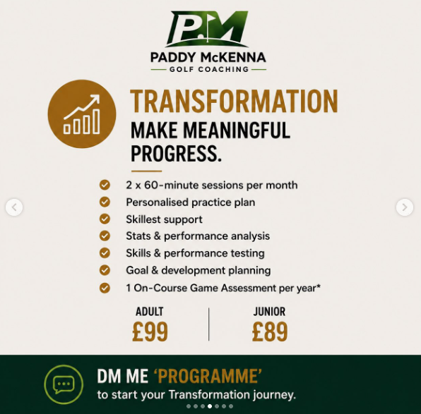 Paddy McKenna Golf Transformation Programme card