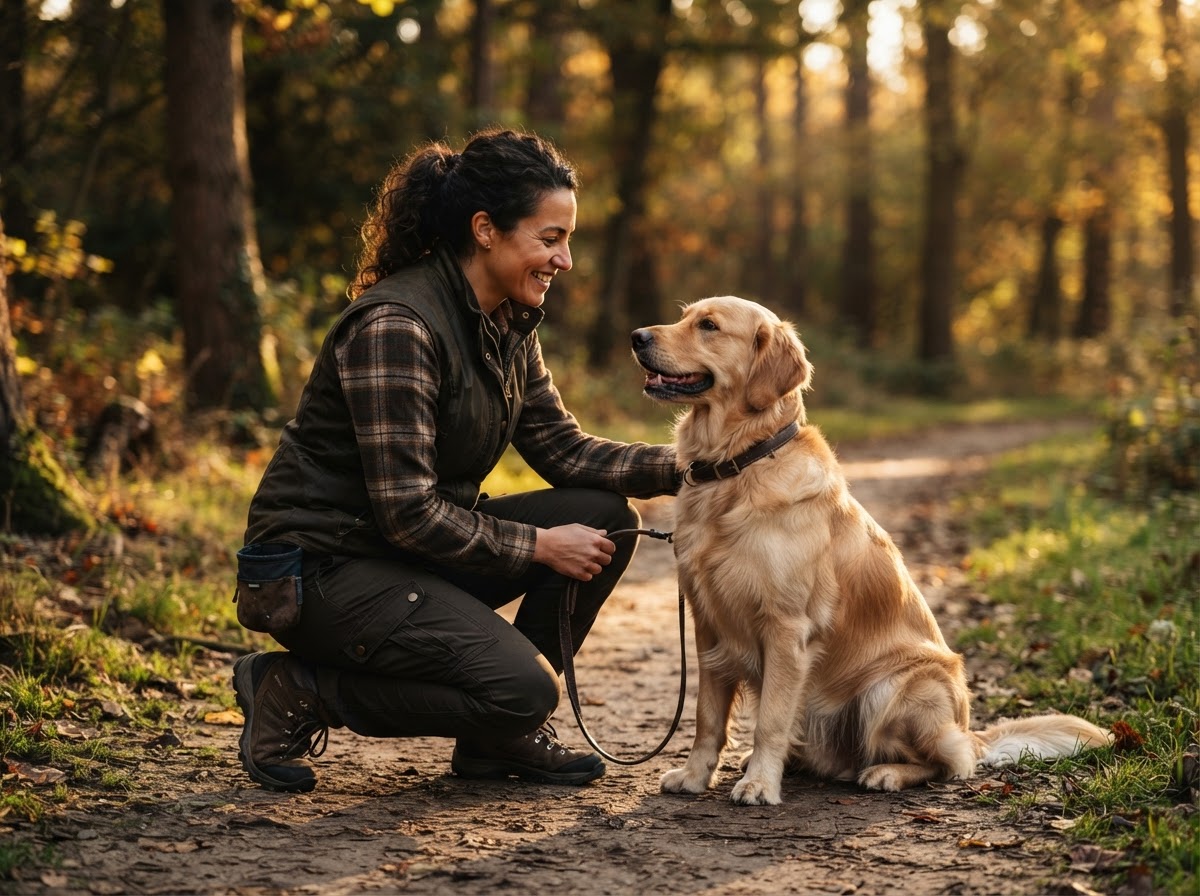 Professional dog trainer with a well-trained dog - M.O.S.S. Mentorship