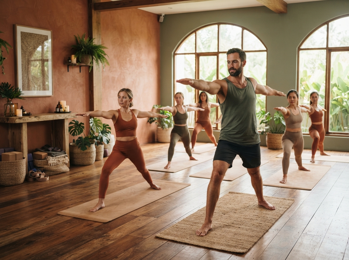 Clase grupal de yoga