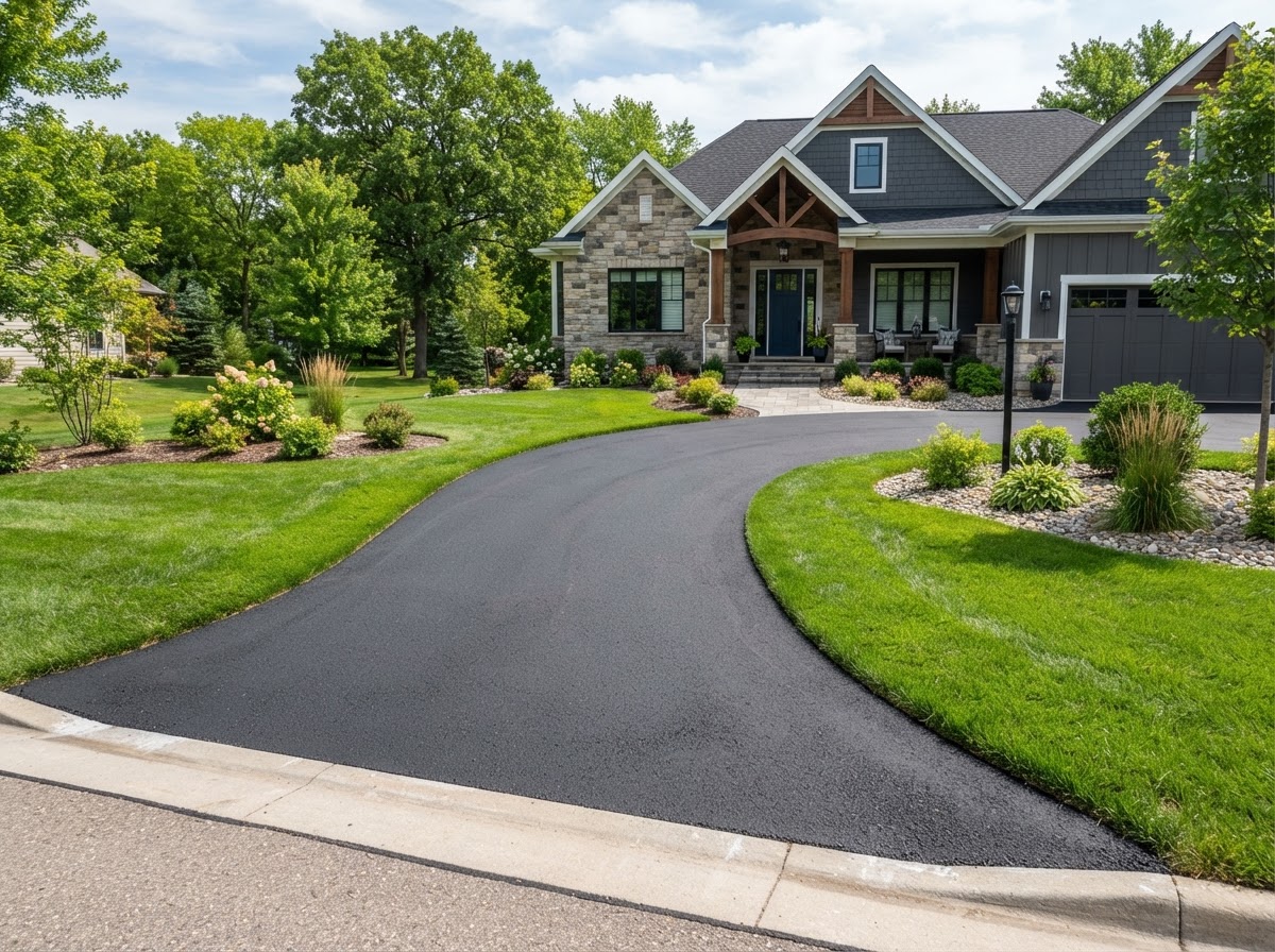 Residential driveway extension completed by Asphalt Evolution crew