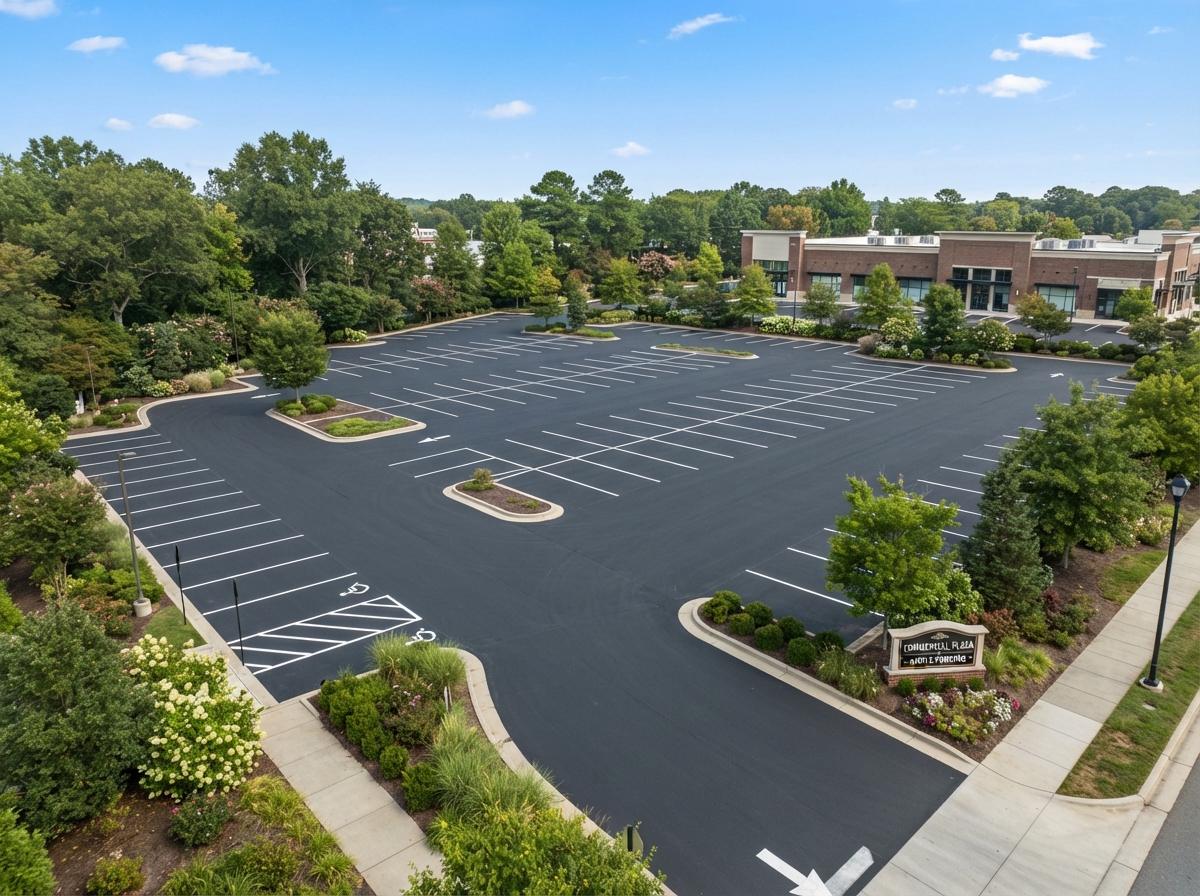 Commercial parking lot paving project in North Alabama