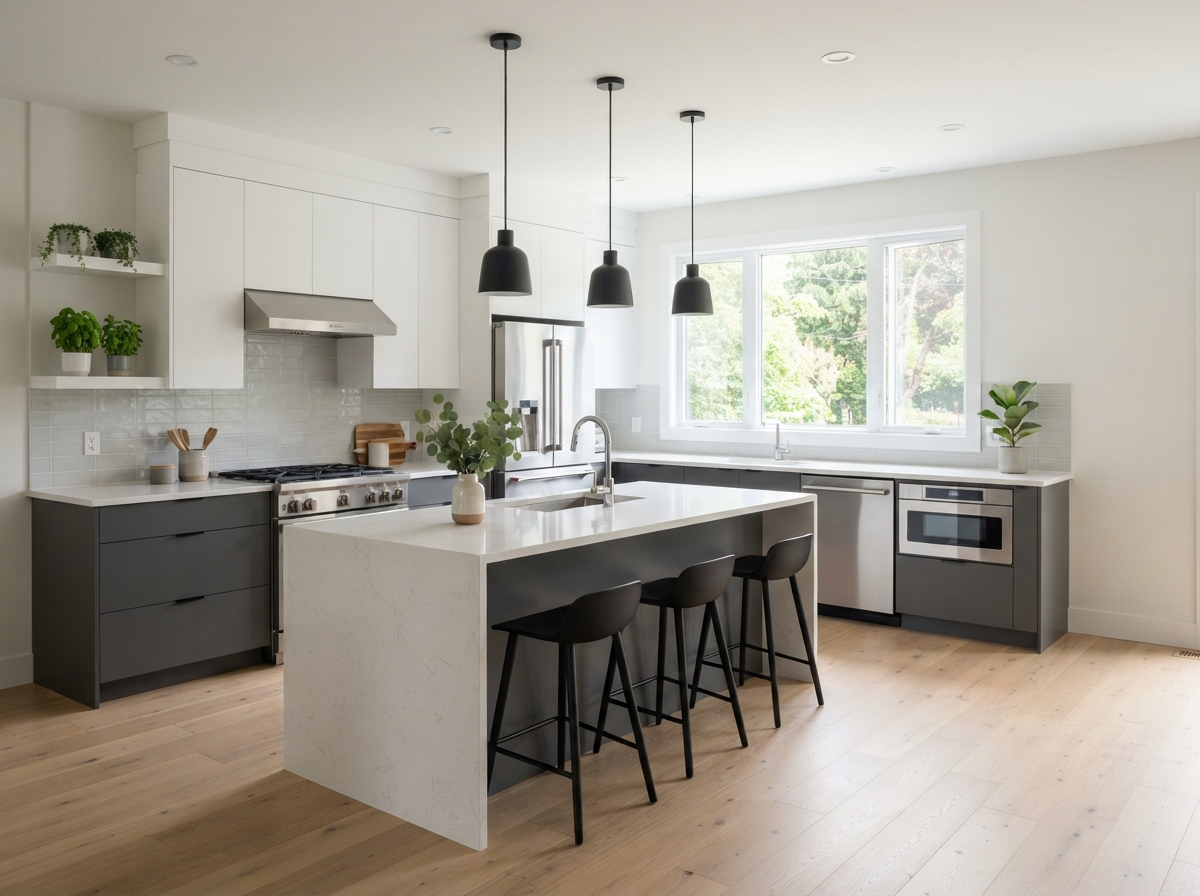 Bright modern kitchen with clean counters and natural light