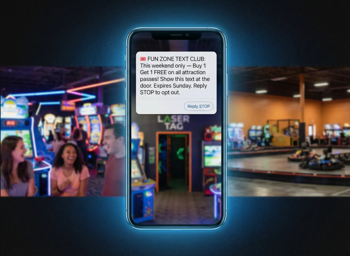 FEC Playbook automating birthday party confirmations, follow-ups, and review requests for Family Entertainment Centers