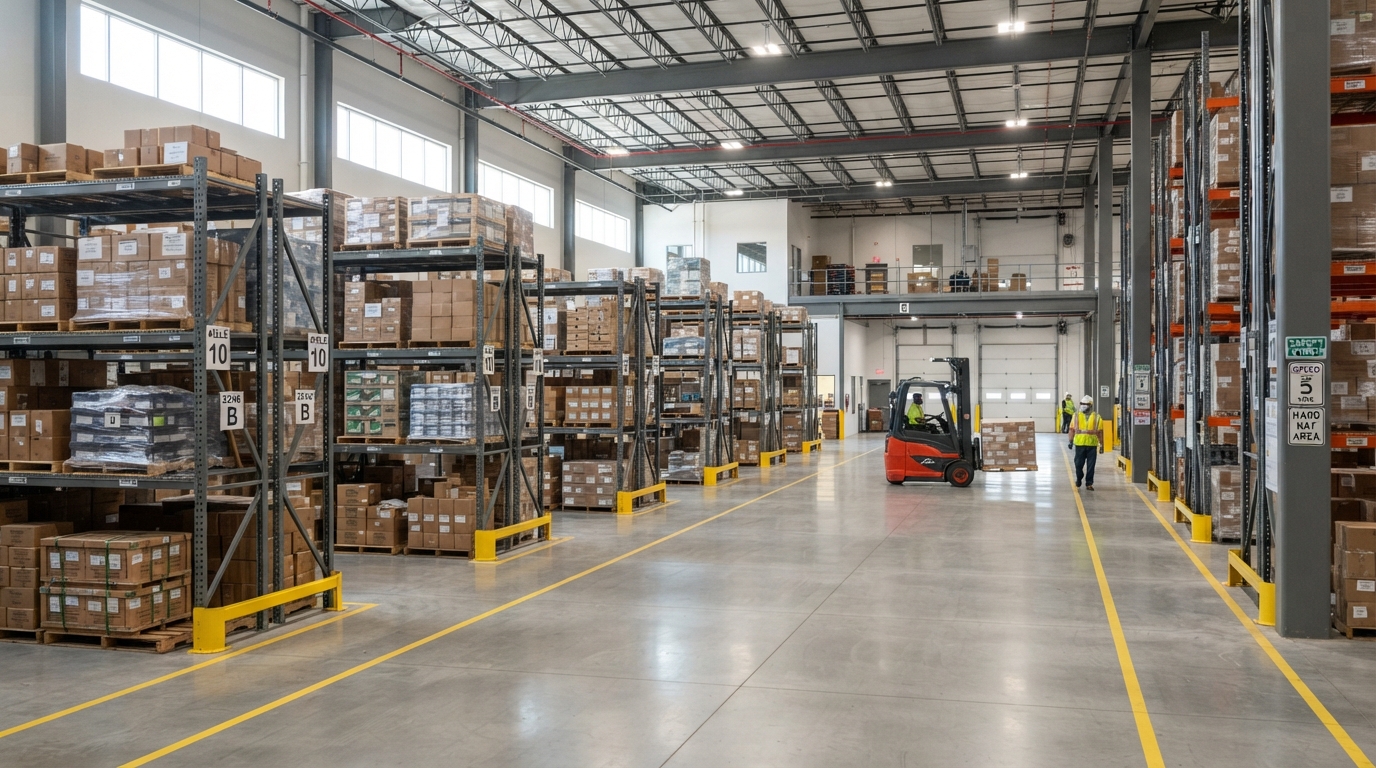 Clean organized warehouse interior in Metro Atlanta
