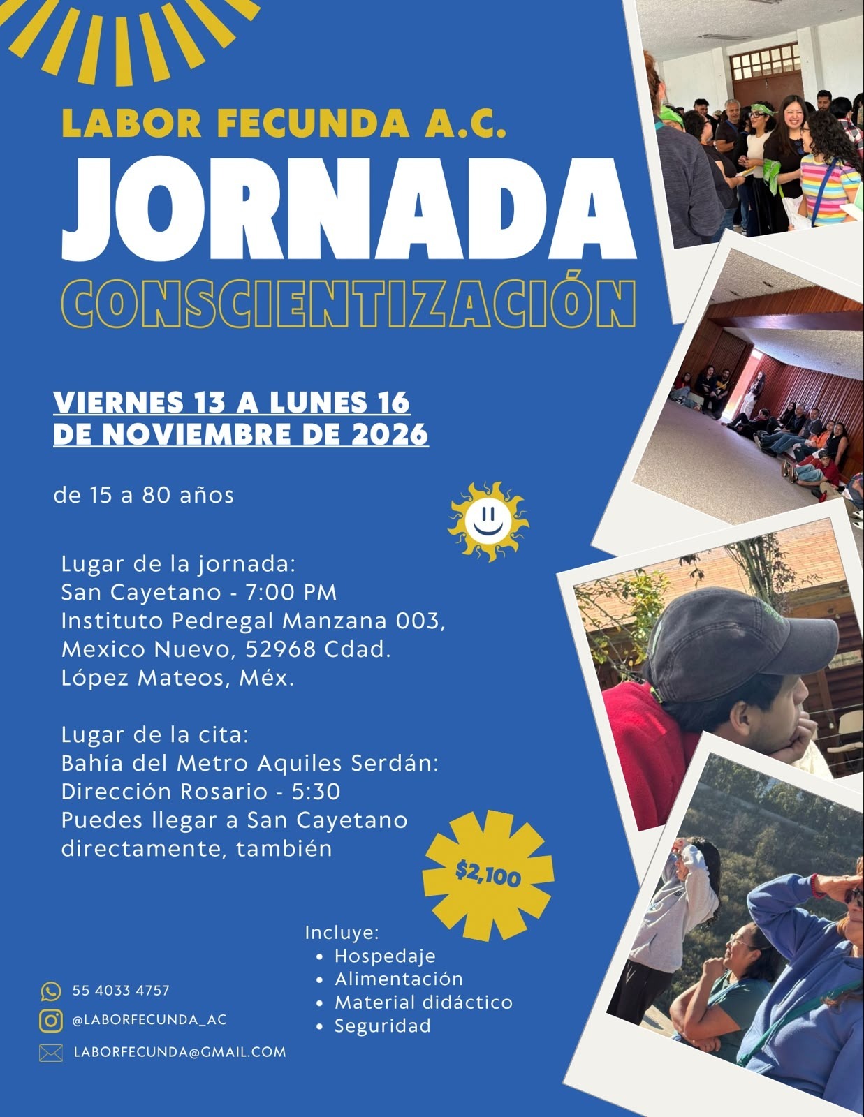 Flyer Jornada Noviembre 2026 - Labor Fecunda A.C.