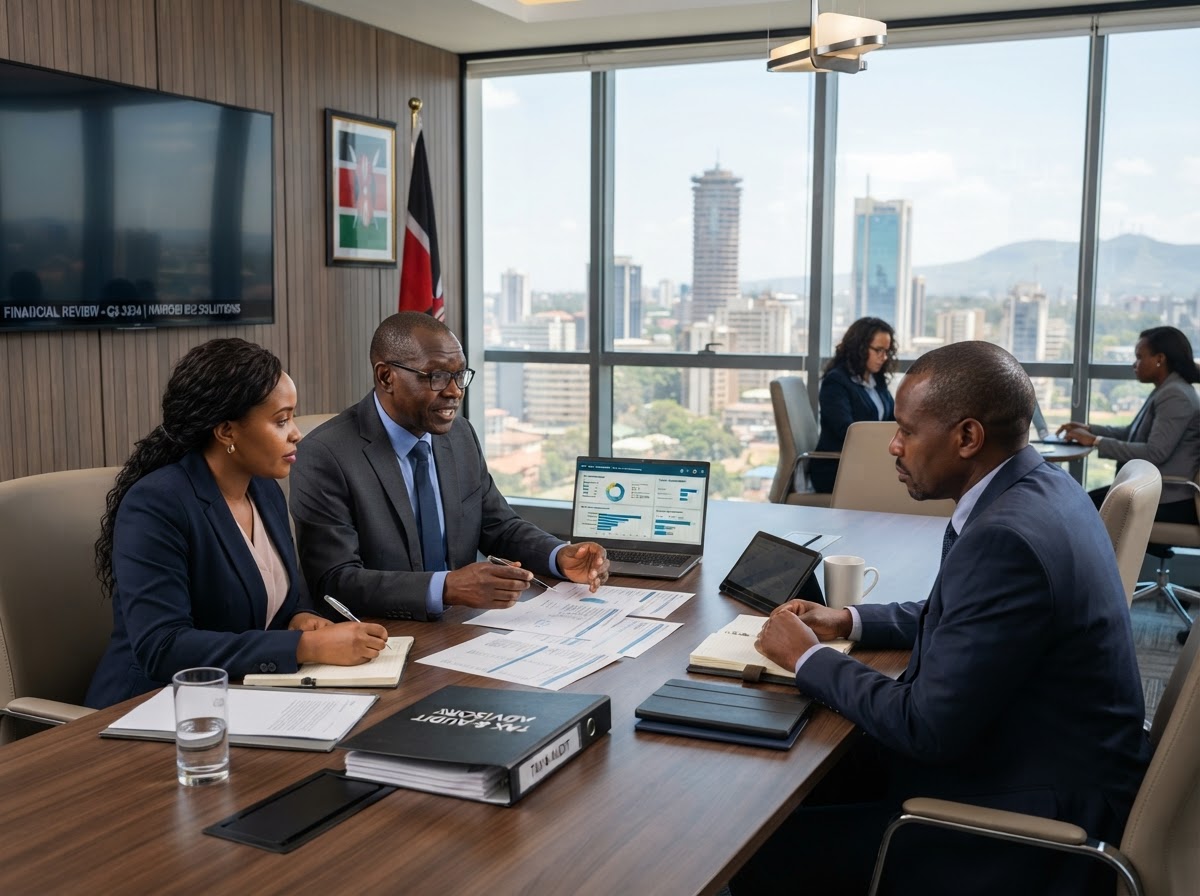 Richard Hassan & Associates CPA team meeting in Nairobi
