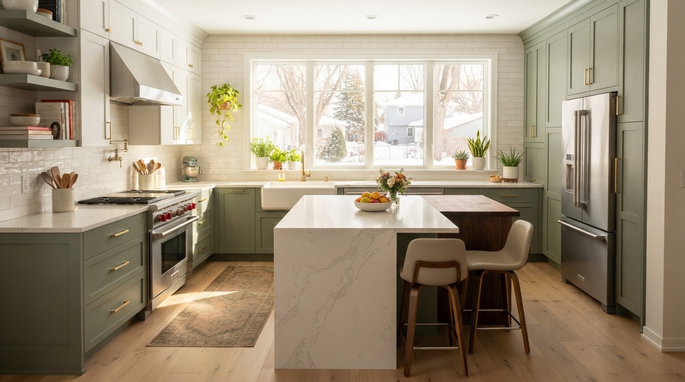 Bright, clean modern Minnesota kitchen