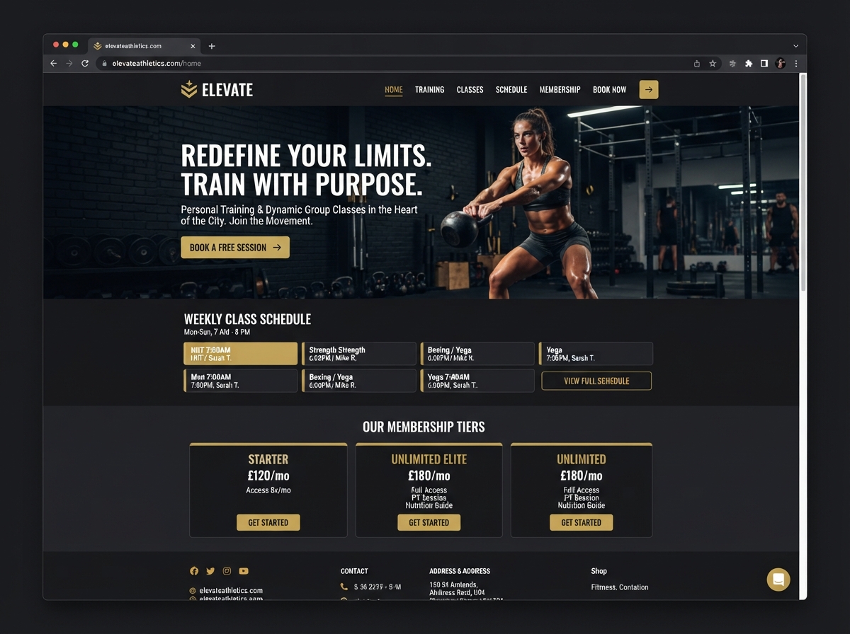 Fitness & Studios website mockup by the28studio