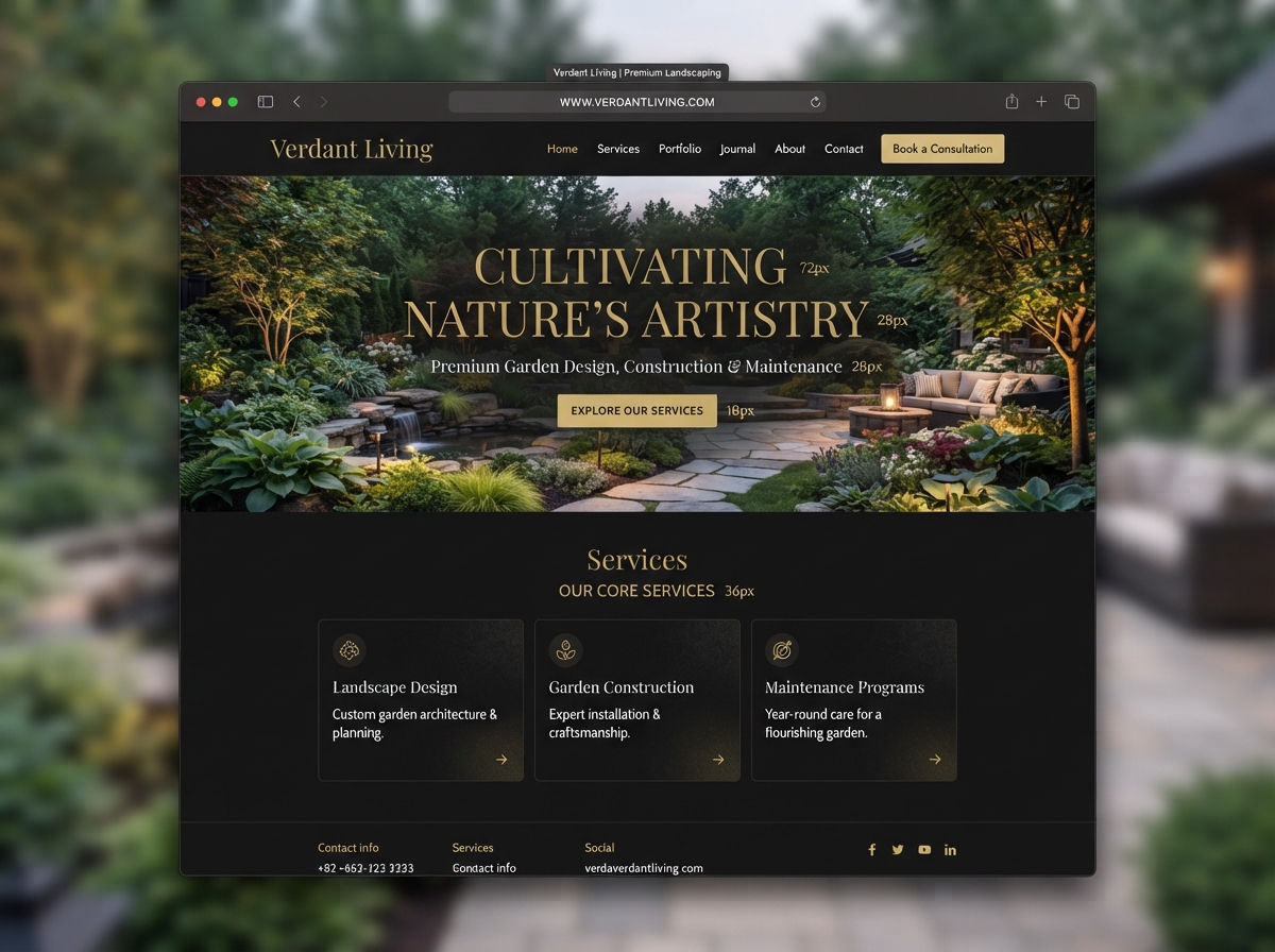 Gardening & Landscaping website mockup by the28studio