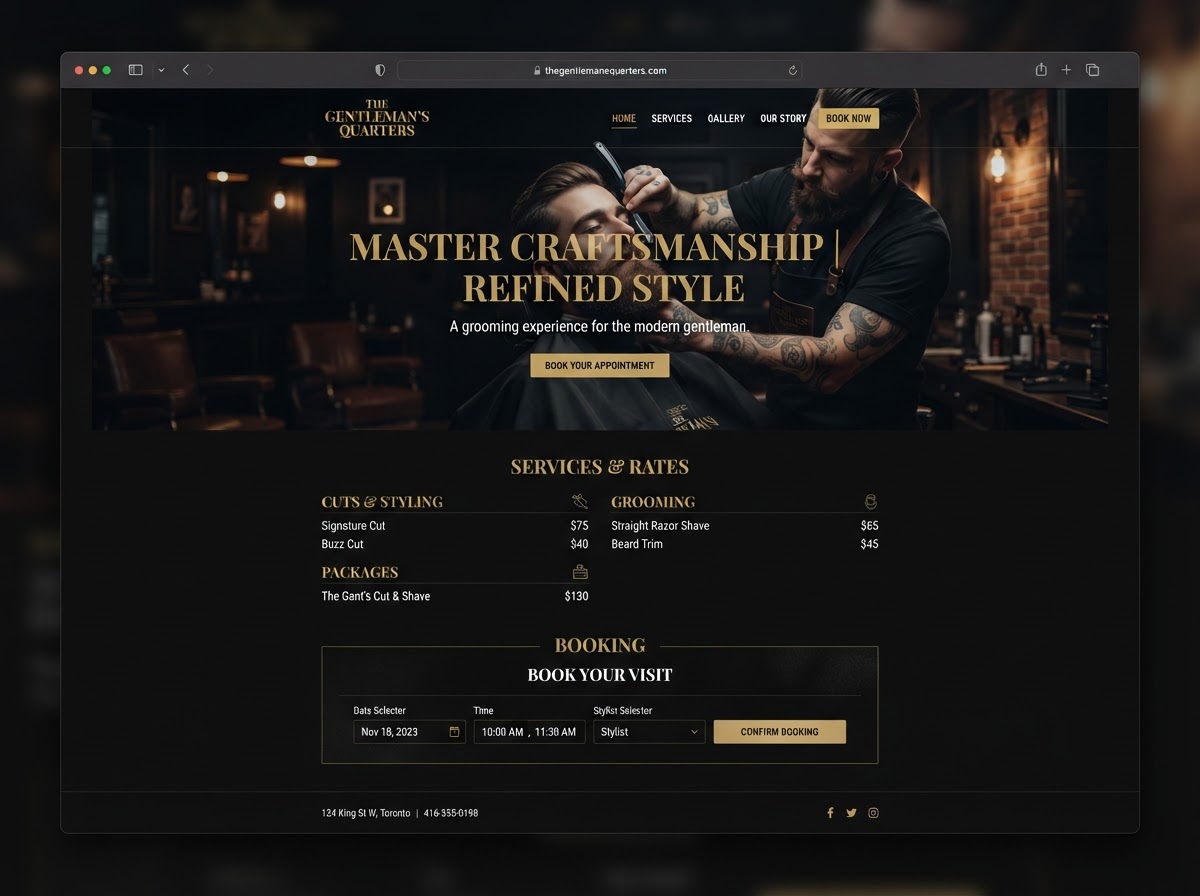Barbers & Salons website mockup by the28studio