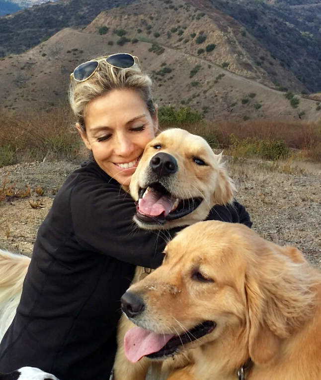 Tamar Geller with dog in nature