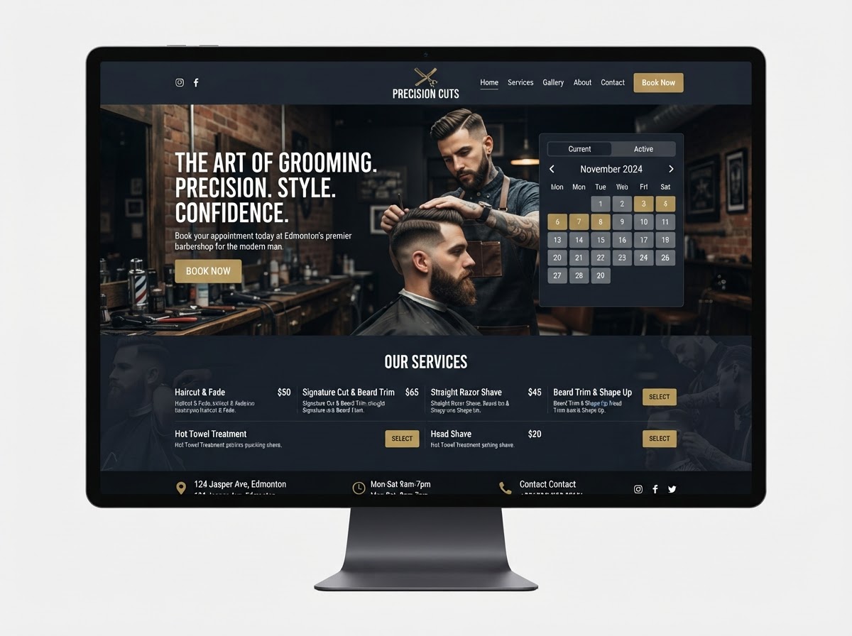 Barbershop Website with Online Booking preview screenshot