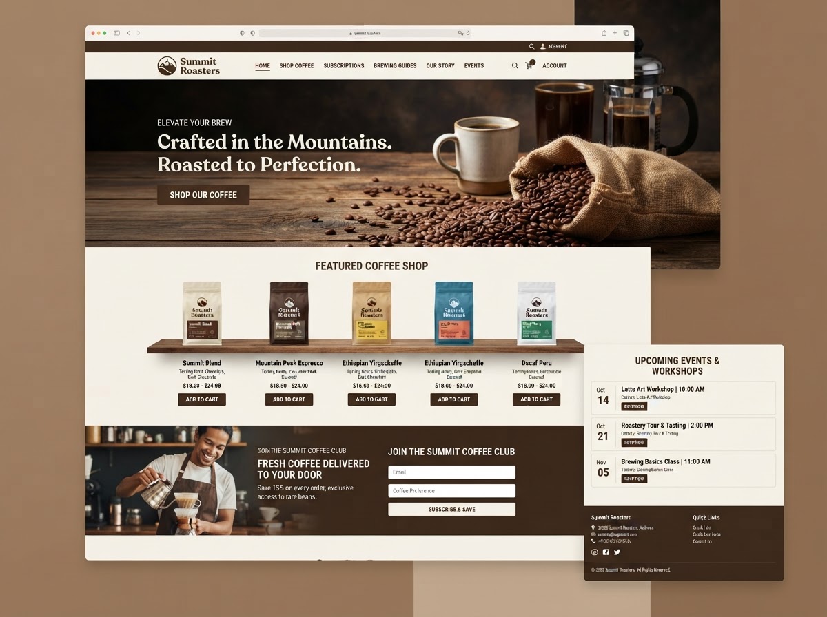 Coffee Roaster Website preview screenshot