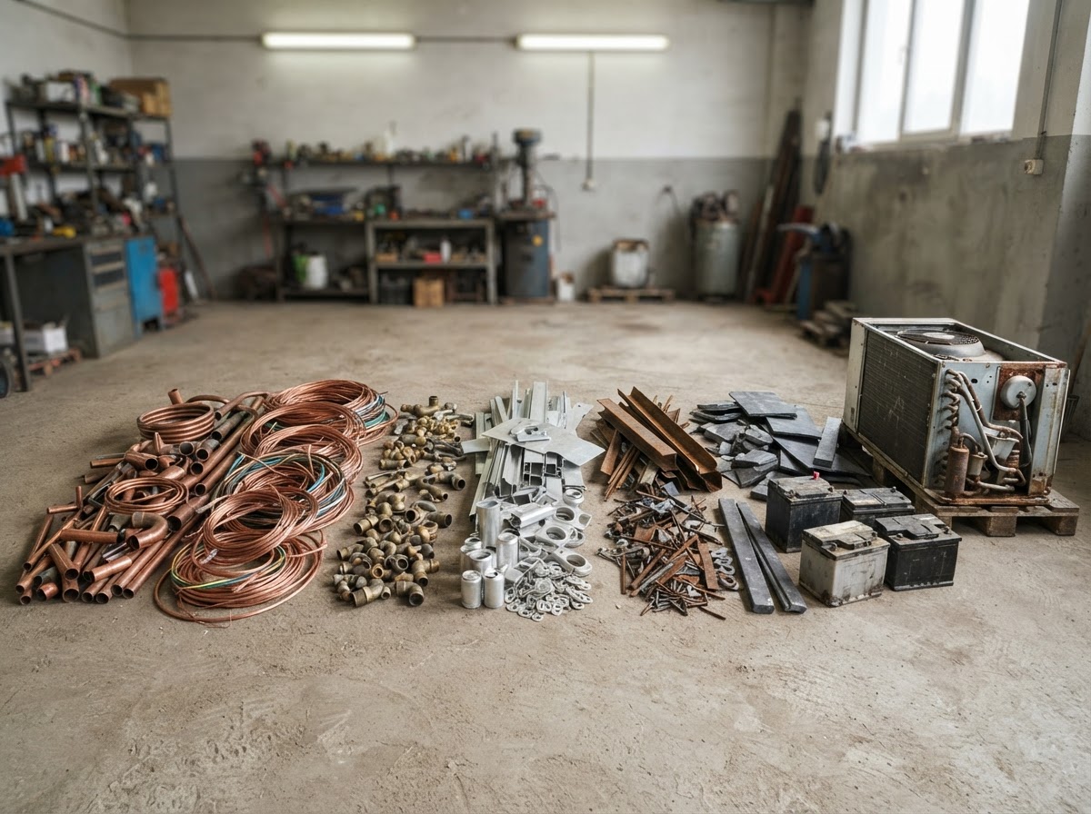 Sortirani otkupljeni metal: bakar, bakrene cijevi, paljeni bakar, mesing, aluminij, olovo, inox i bakreni kablovi