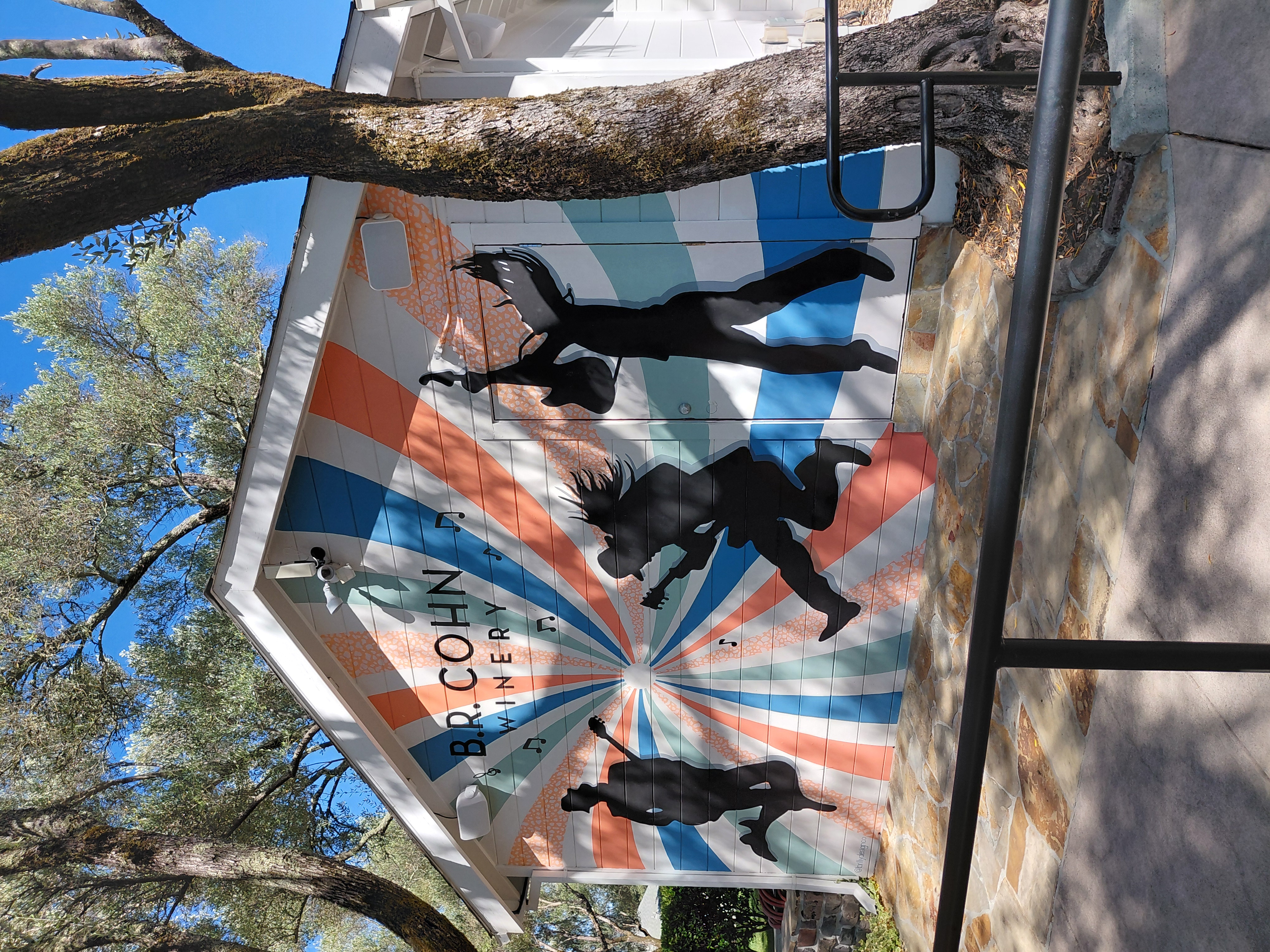 B.R. Cohn Winery with colorful music mural in Napa Valley