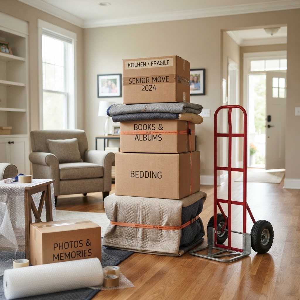 Packing and moving into the senior living community