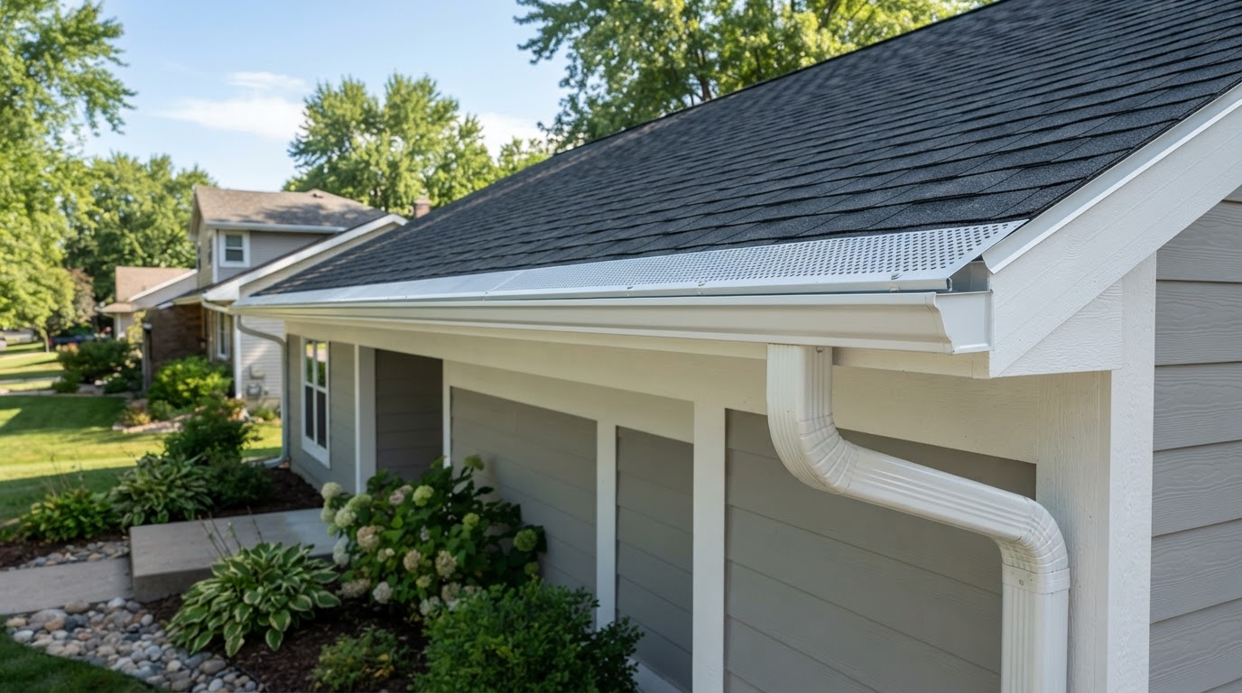 Seamless Aluminum Gutters & Leaf Guard Systems project by Ramos Roofing
