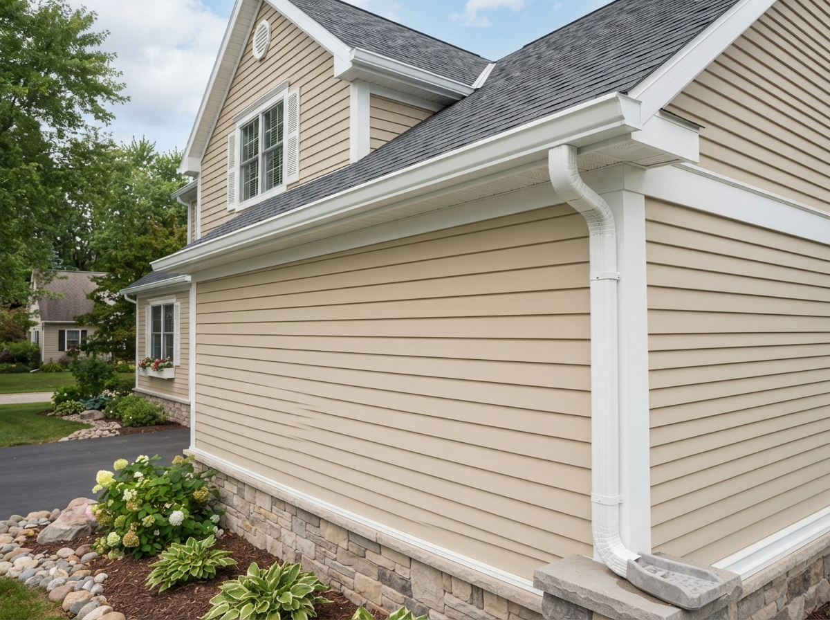 New seamless gutter installation on Omaha residence