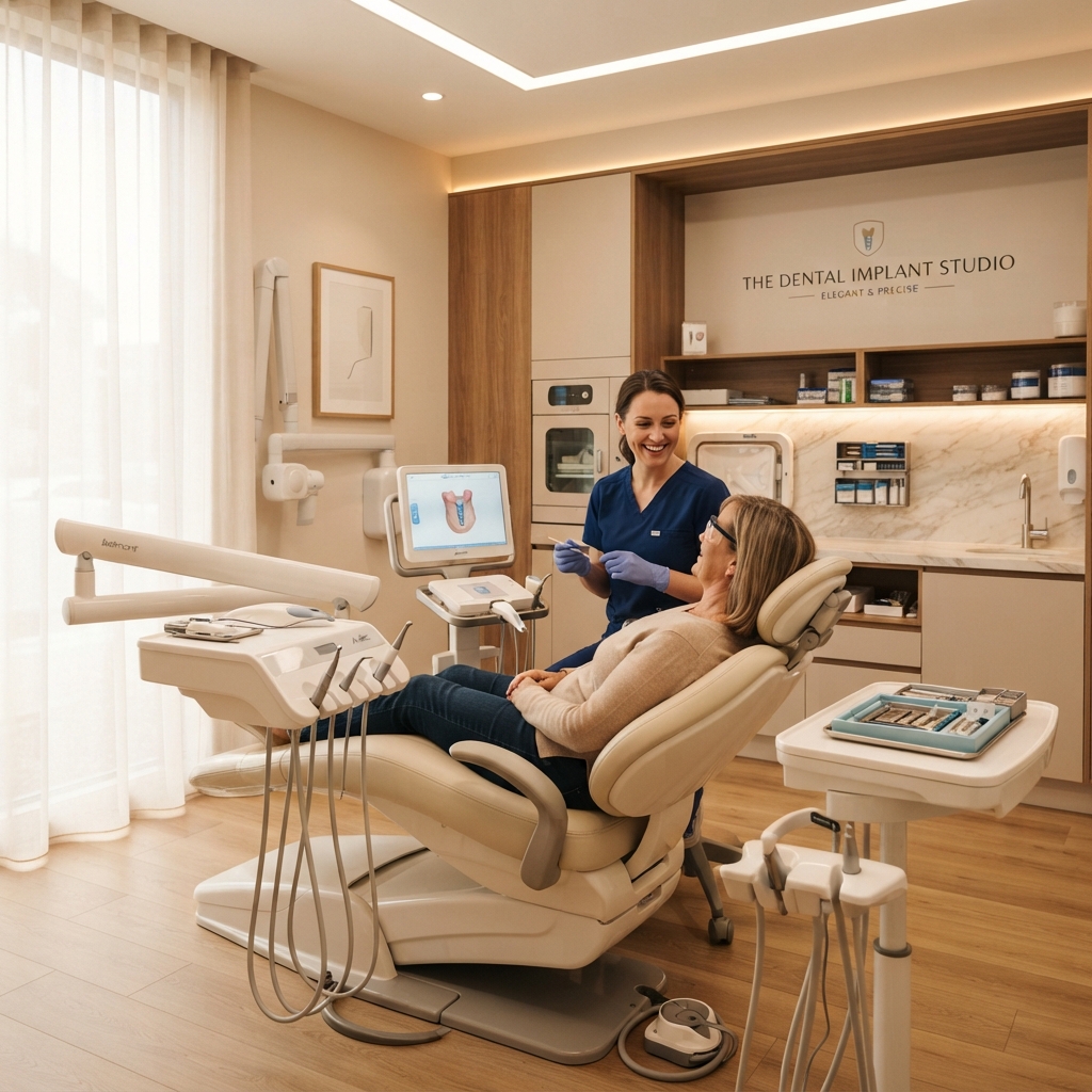 Modern dental treatment room at Bellagio Dental Implant Center