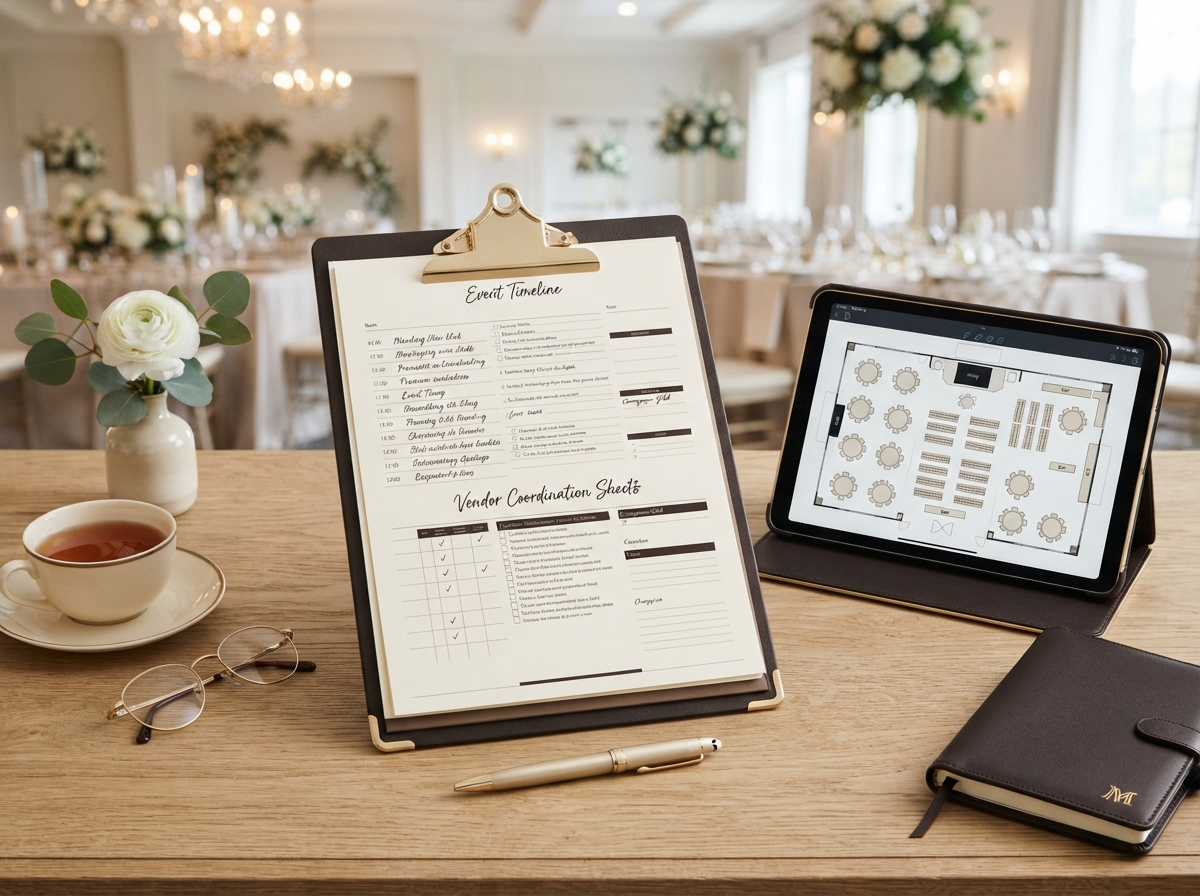 Elegant wedding reception tablescape coordinated by Luxury Group FF Corp