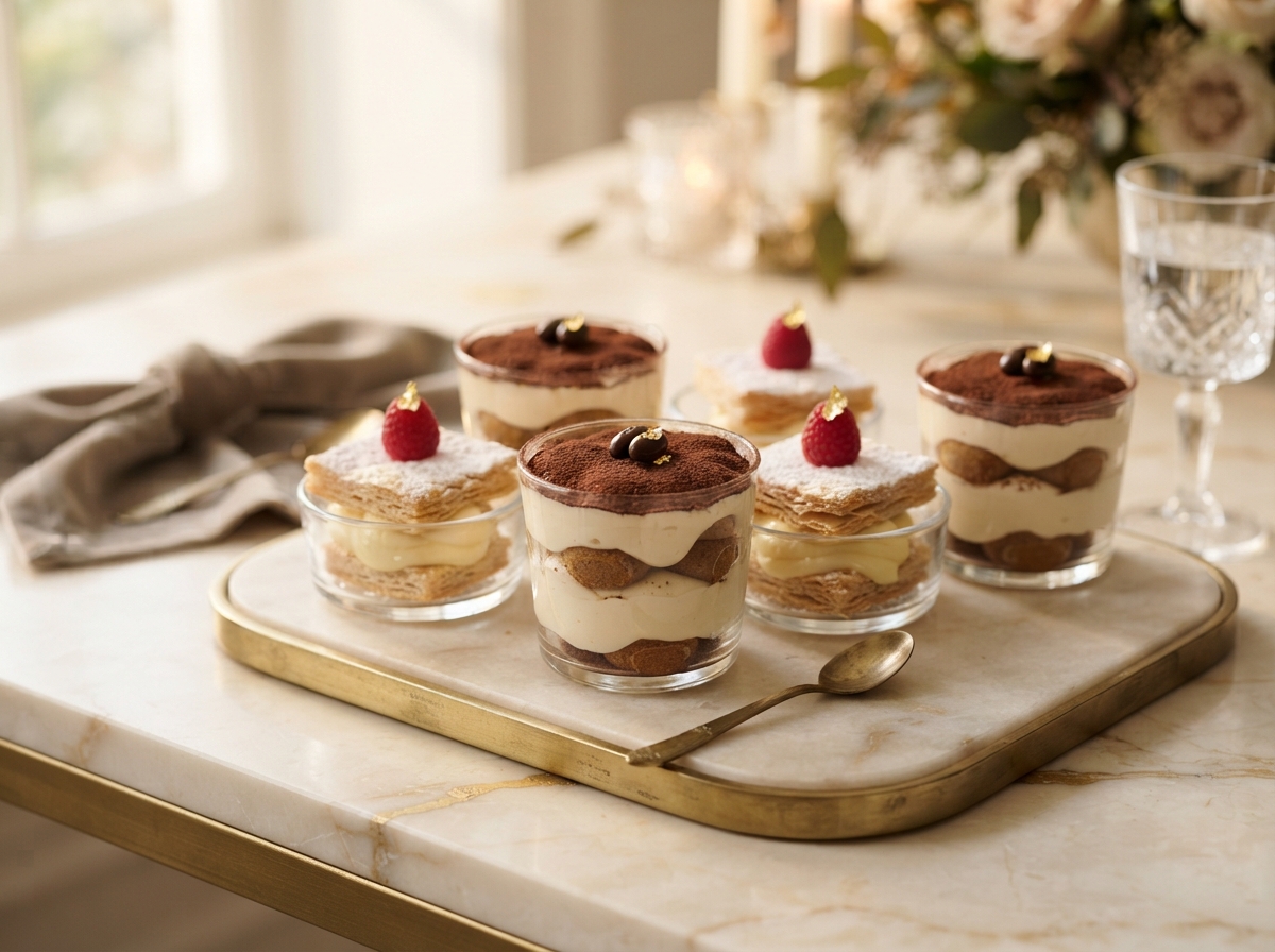 Beautifully arranged dessert table with multiple Monaco signature desserts