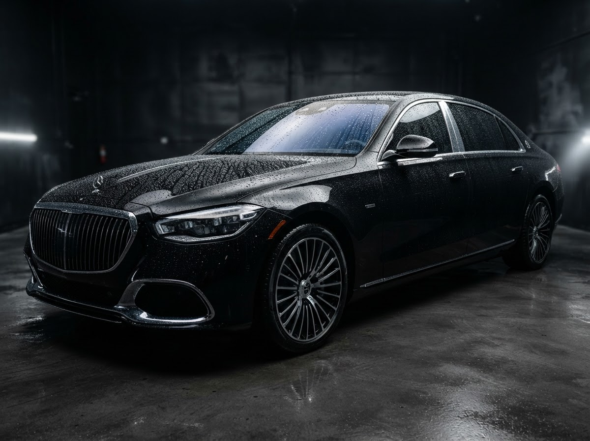 Luxury car with flawless finish after professional mobile detailing