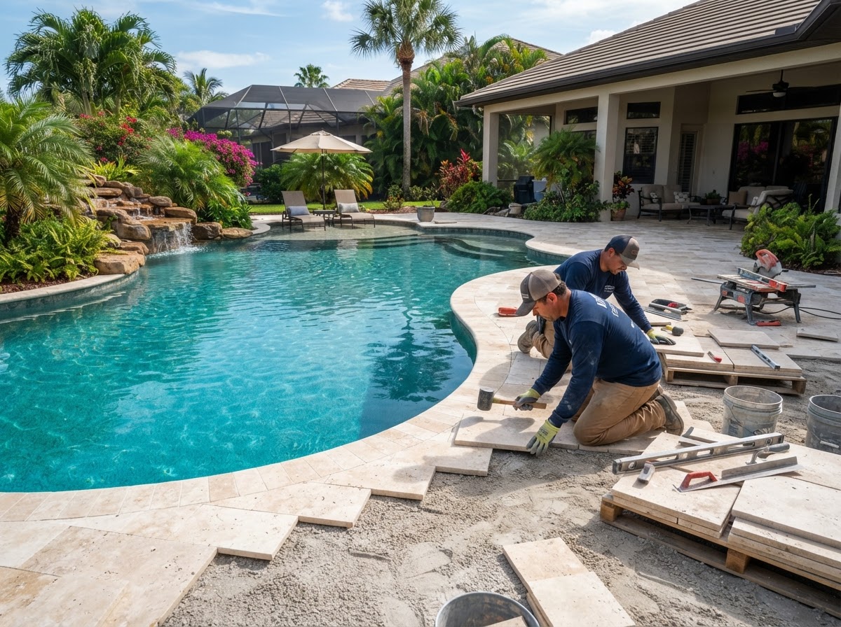 Pool Deck Paver Installation