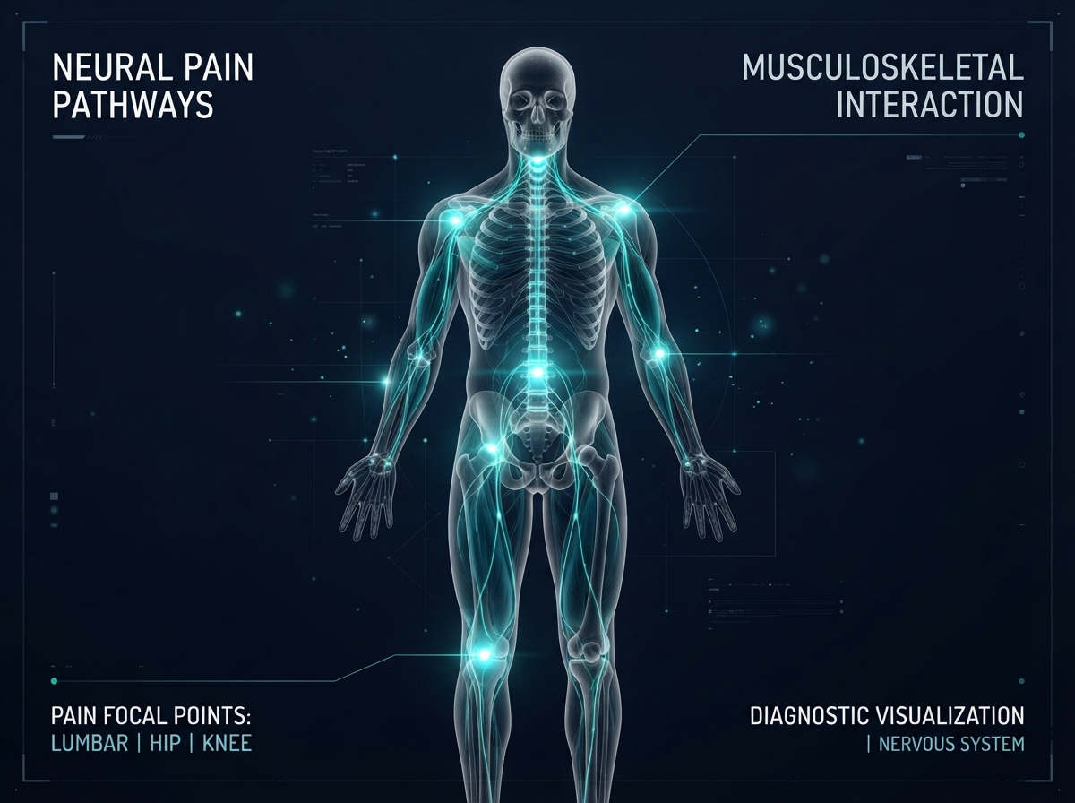 Anatomical visualization of interconnected musculoskeletal systems