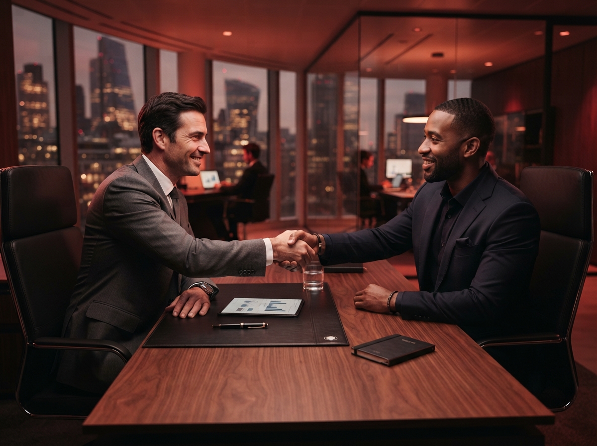 Specialist consulting with business client