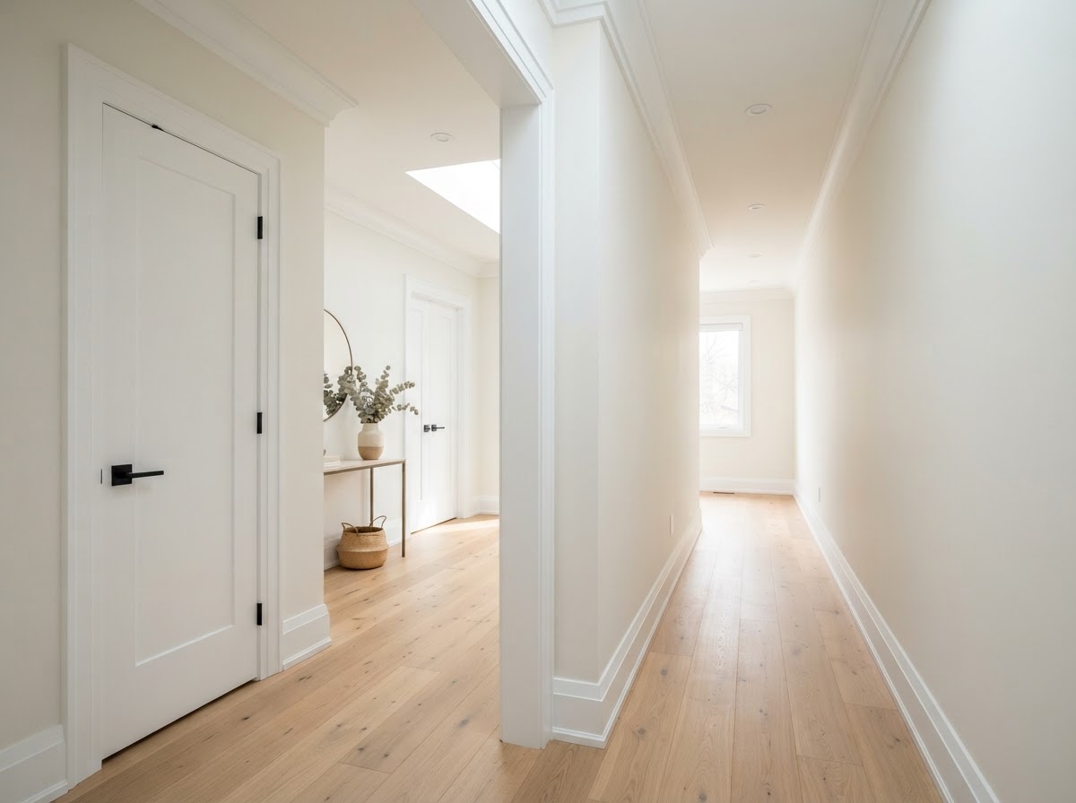 Professional painters preparing trim in a St. George home