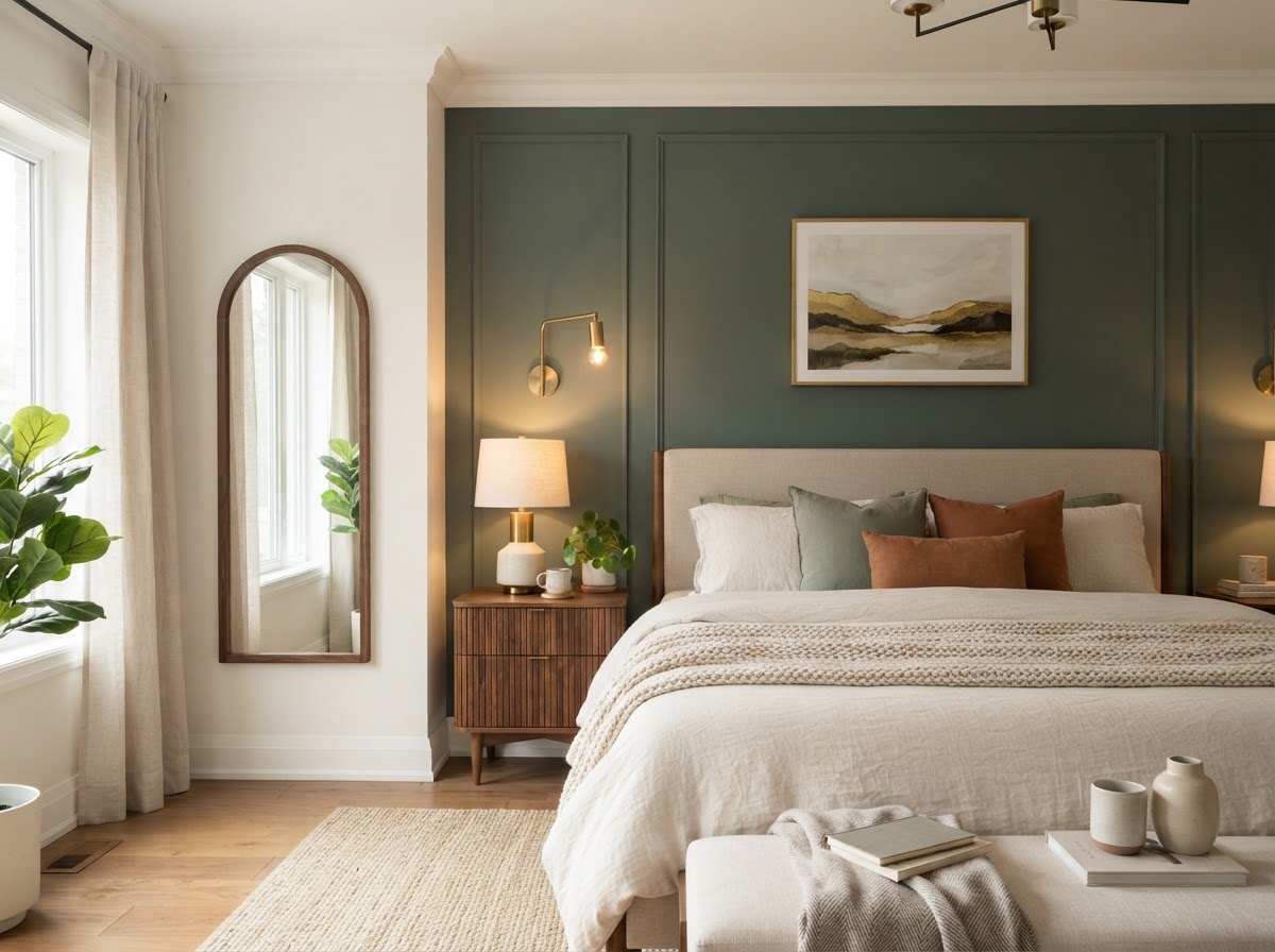 Accent wall painting in a St. George bedroom