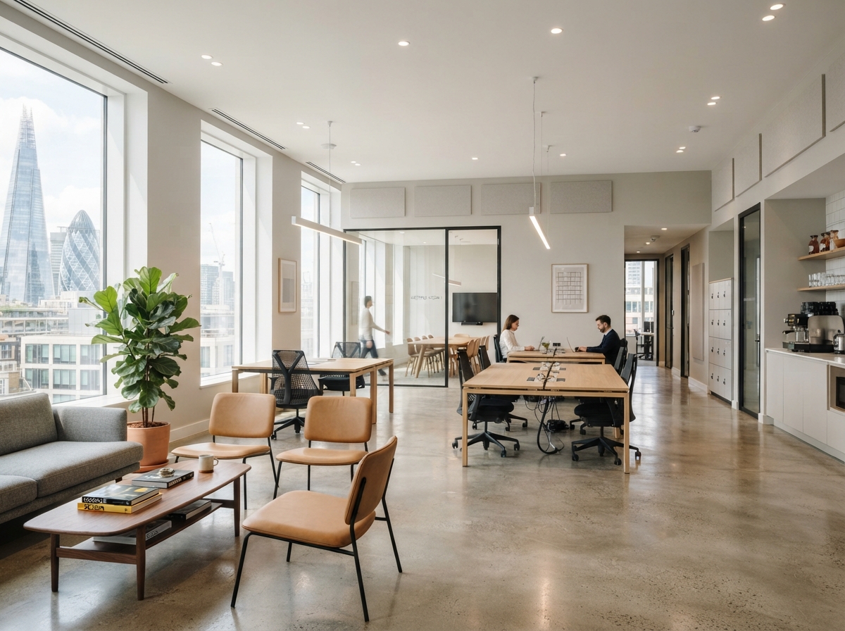 Commercial painting in a modern office interior