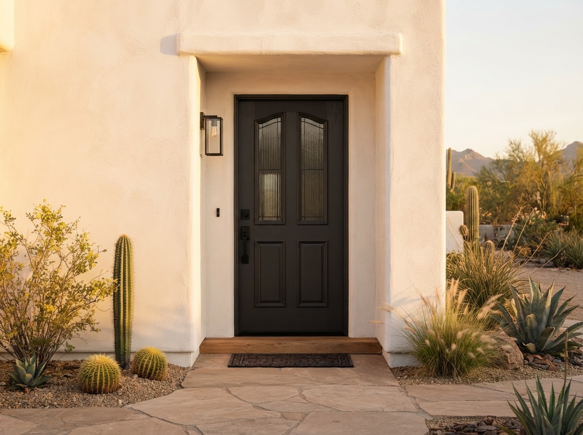 Front door refinishing in a St. George home