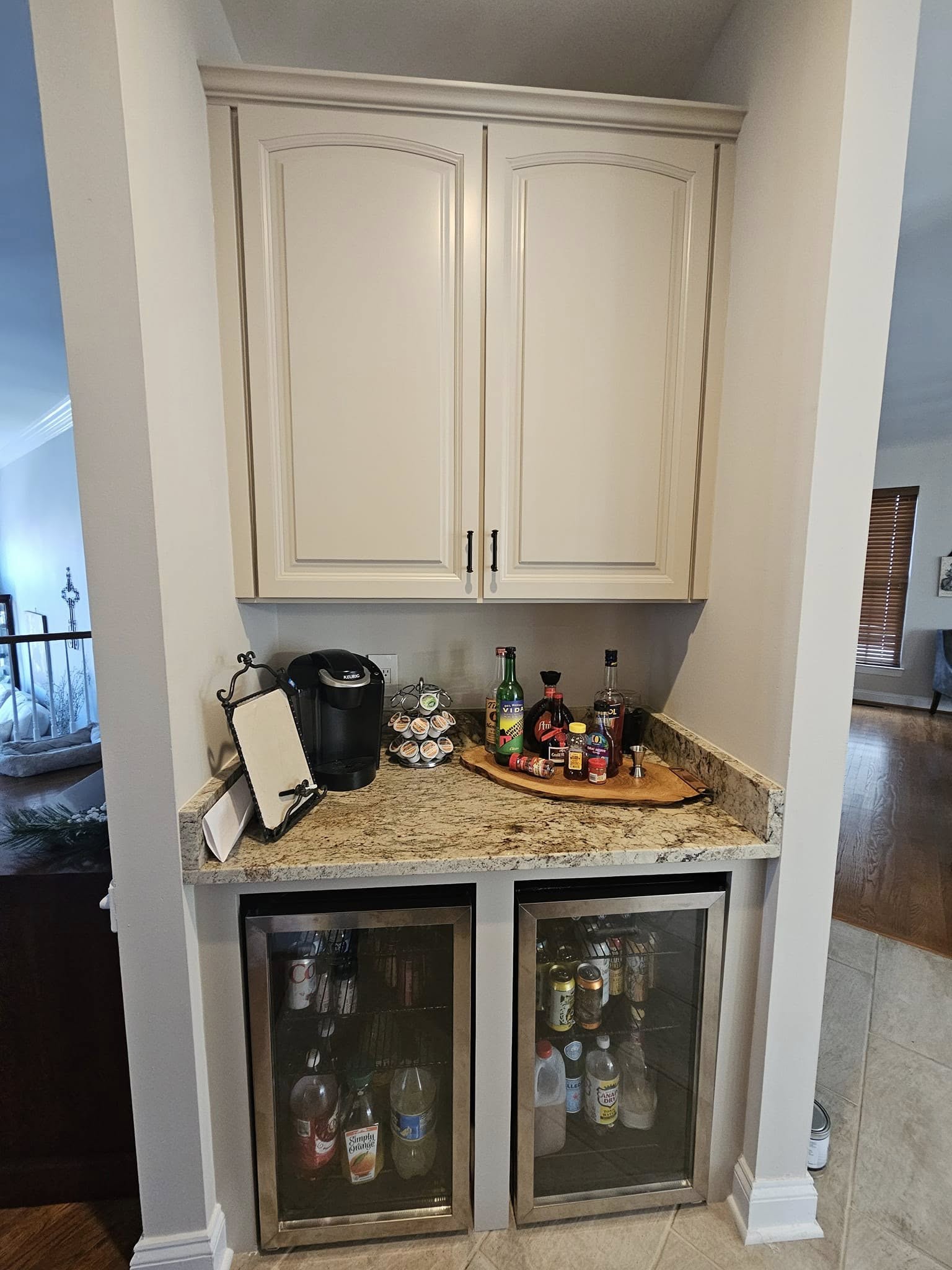 Custom Wet Bar Nook — Beverage Cabinet
