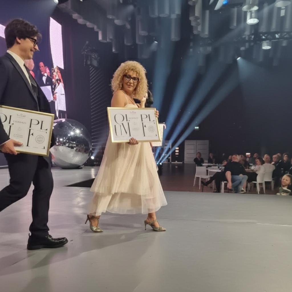 Ezra Isaacs receiving award recognition on stage