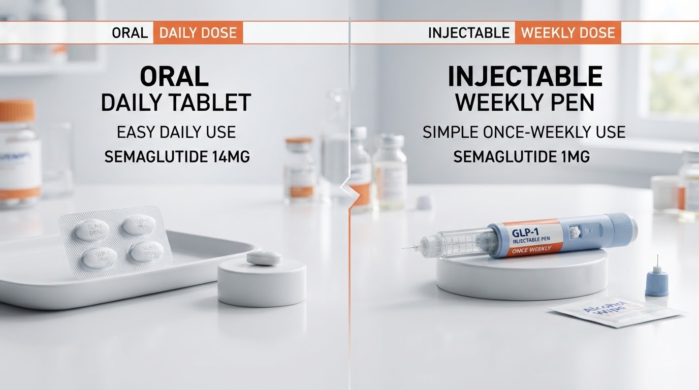 Oral vs Injectable GLP-1s: What the Research Says About Rybelsus, Wegovy, Ozempic, and Zepbound