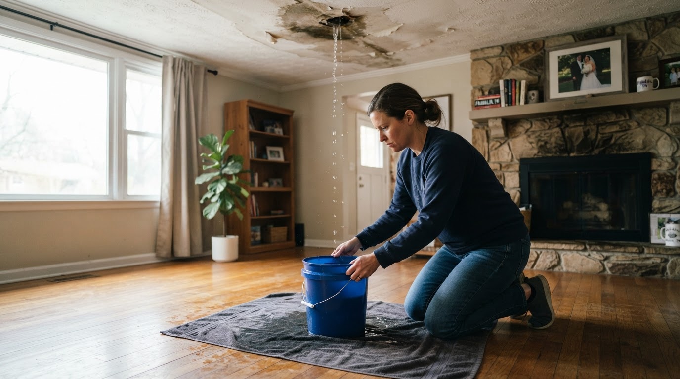 How to Temporarily Stop a Roof Leak Before the Roofer Arrives in Middle Tennessee