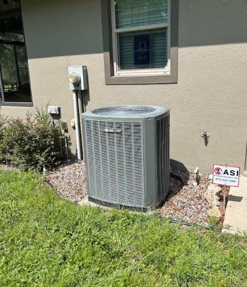 Old Trane outdoor condenser unit before replacement in Dunnellon, FL