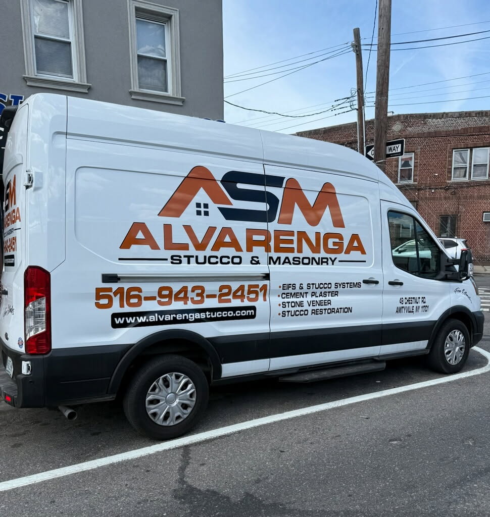 Partial Truck Lettering - Alvarenga Stucco & Masonry