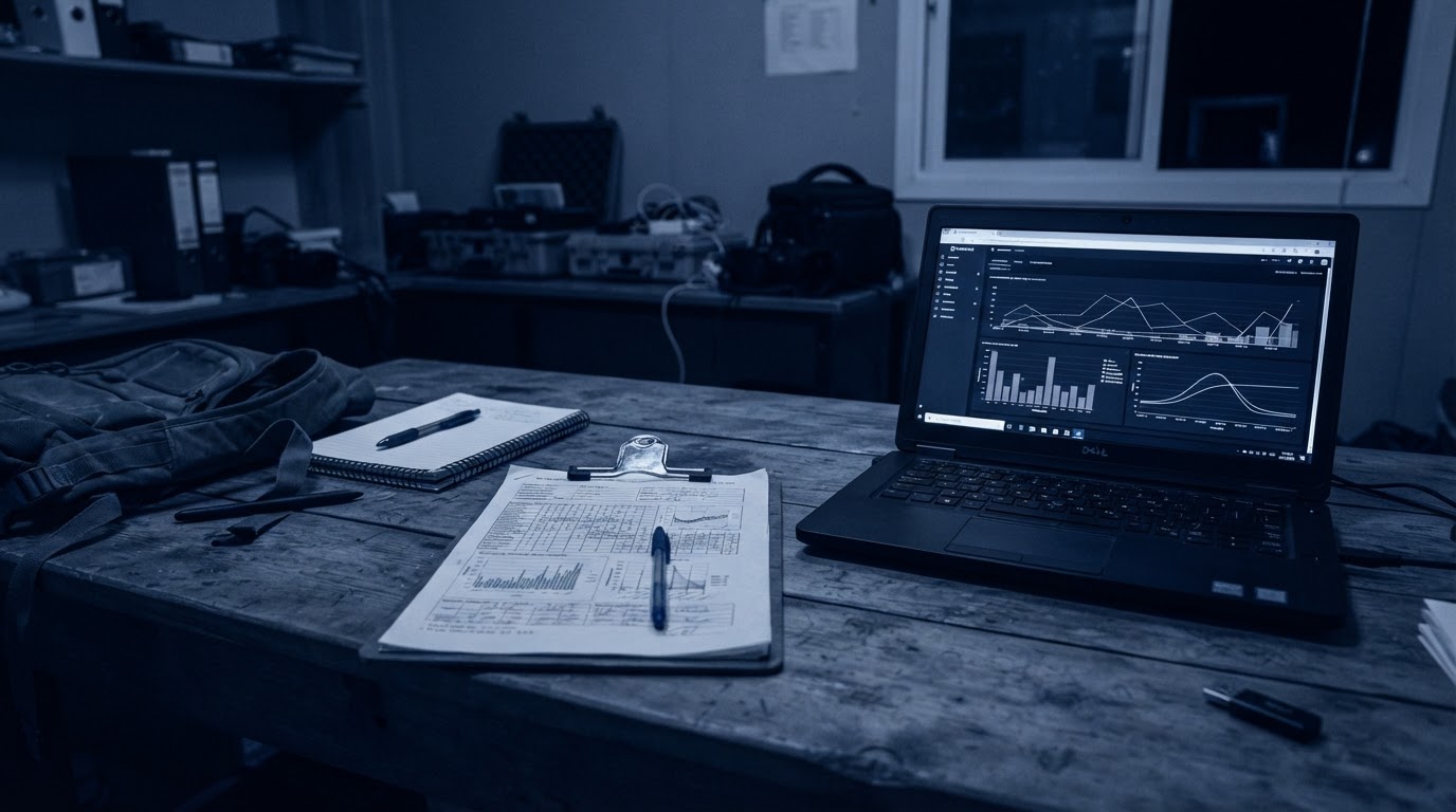 Survey fieldwork data collection with charts and analytics representing GLOWINT Science research methodology