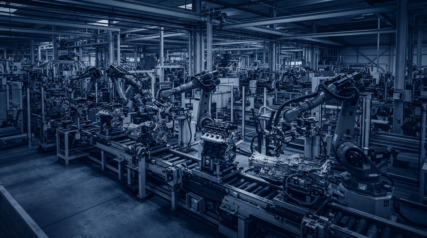 Warehouse steel racking aisles representing GLOWINT's distributor network management