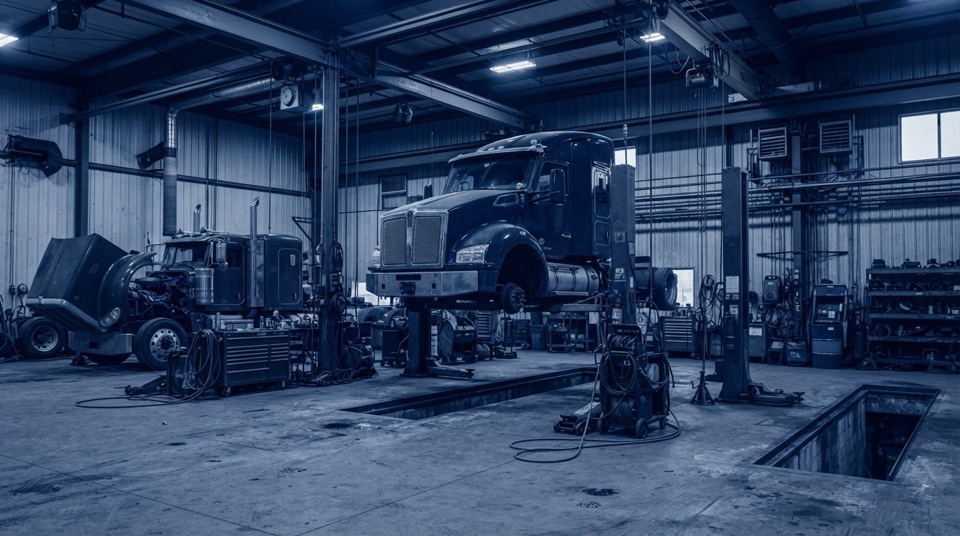 Diesel service bay representing the operational change GLOWINT embeds in field operations