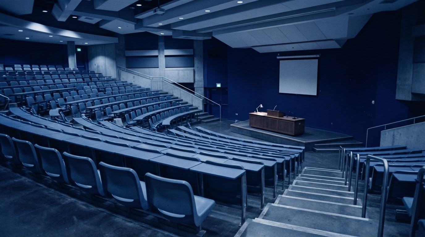 University lecture hall interior representing GLOWINT's education and institutional consulting