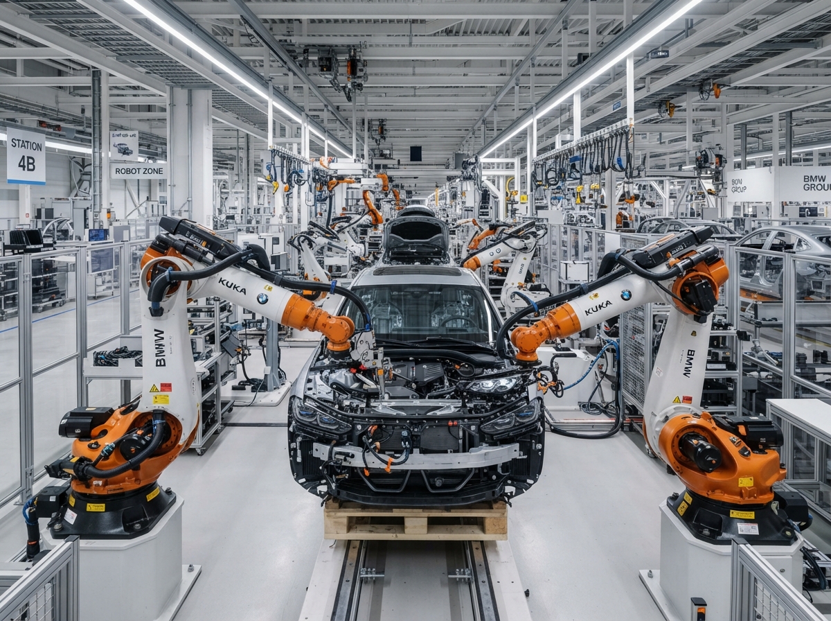 Automotive OEM factory assembly line representing GLOWINT's OEM and aftermarket consulting depth