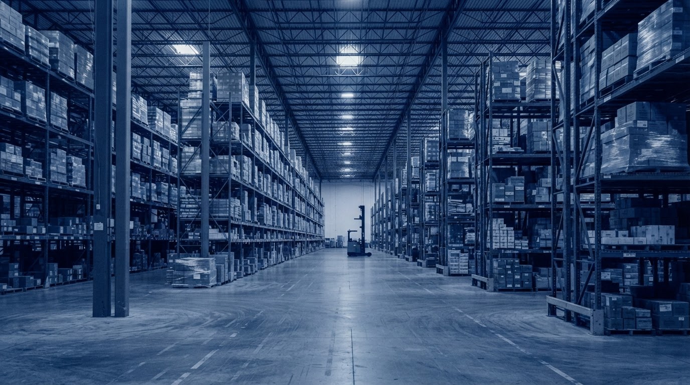 Warehouse fulfillment center representing the operational sales function GLOWINT professionalizes