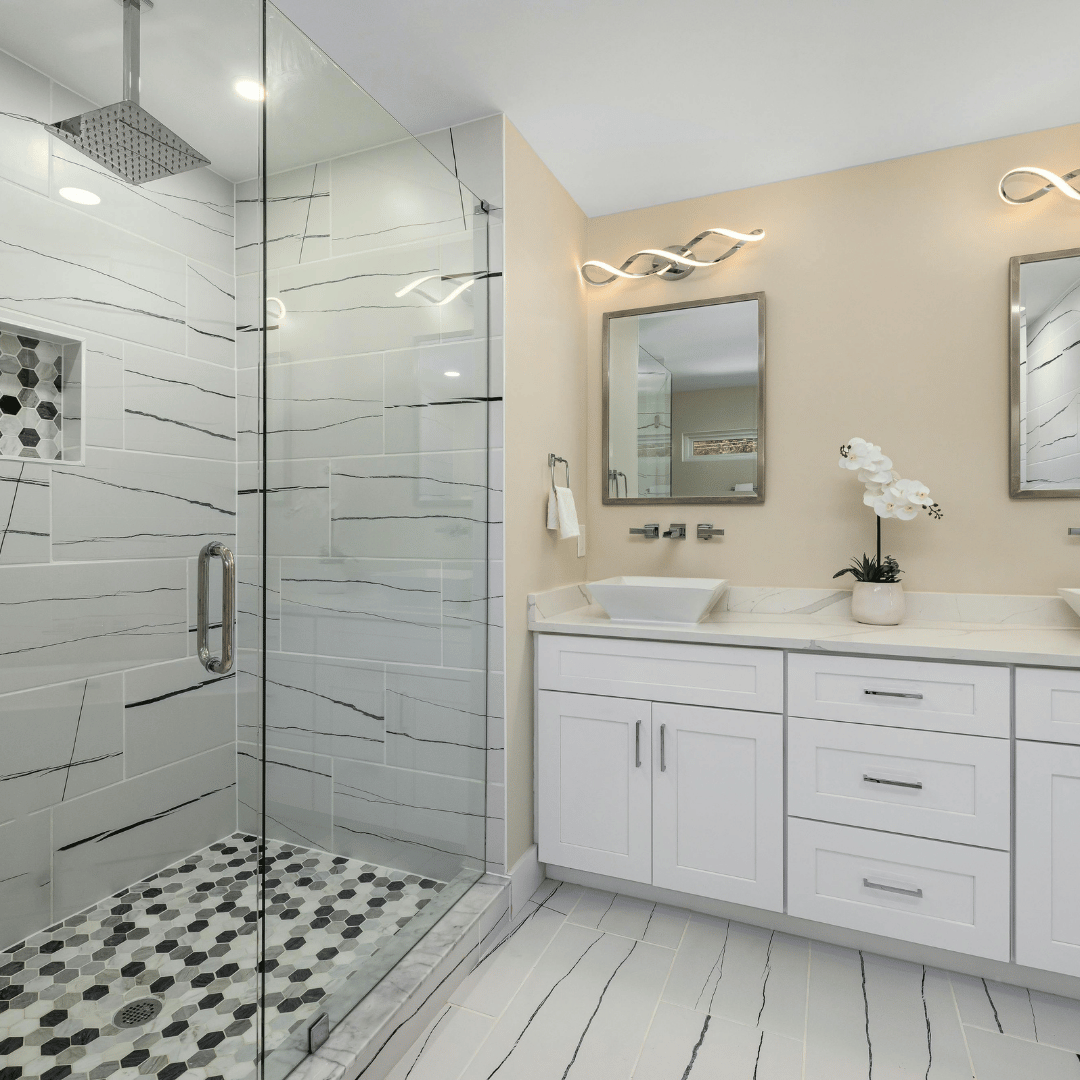 Drywall installation and finishing in bathroom with tile-ready surfaces
