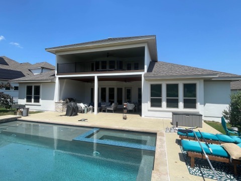 Completed home exterior renovation with outdoor living space by Paint And Remodeling Aguilar
