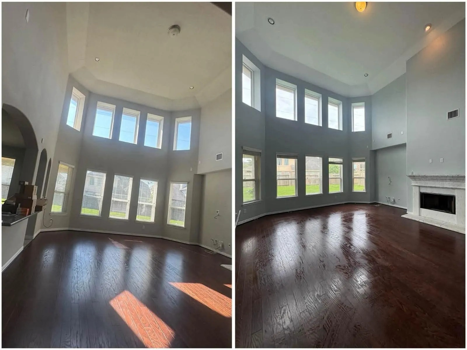 Grand living room gray wall painting project