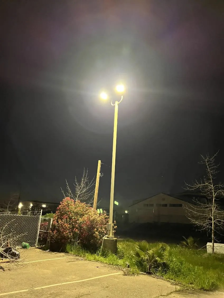 Commercial Parking Lot Light Pole Installation — North Sacramento Industrial Park