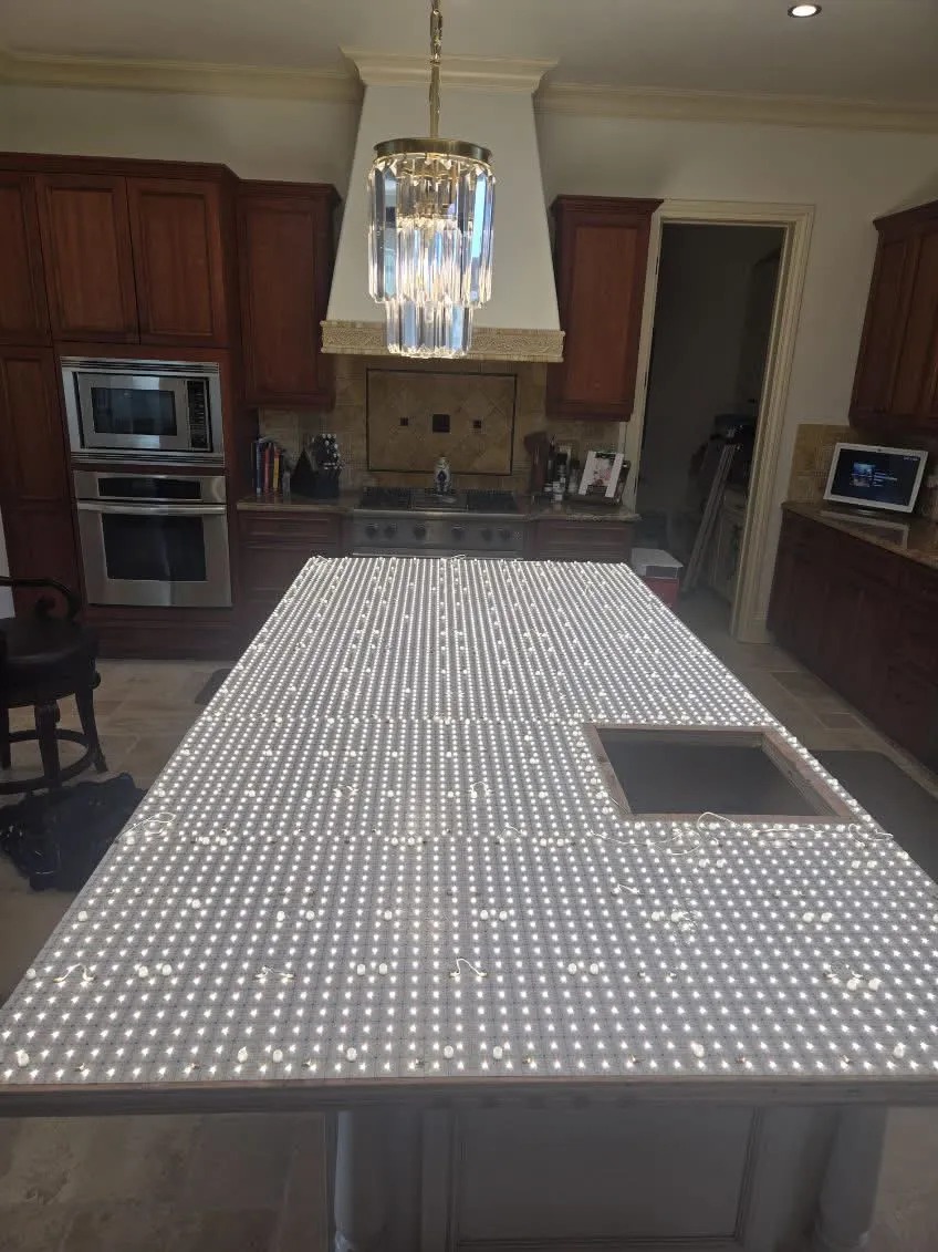 Custom LED Kitchen Island